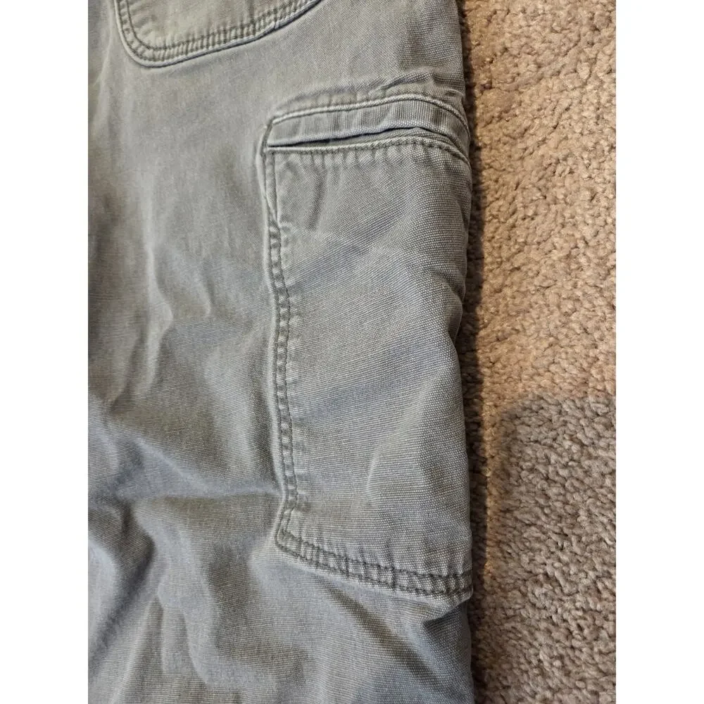 Carhartt Gray Relaxed Fit Canvas 5 Pocket Work Pants, Men’s Size 42x27